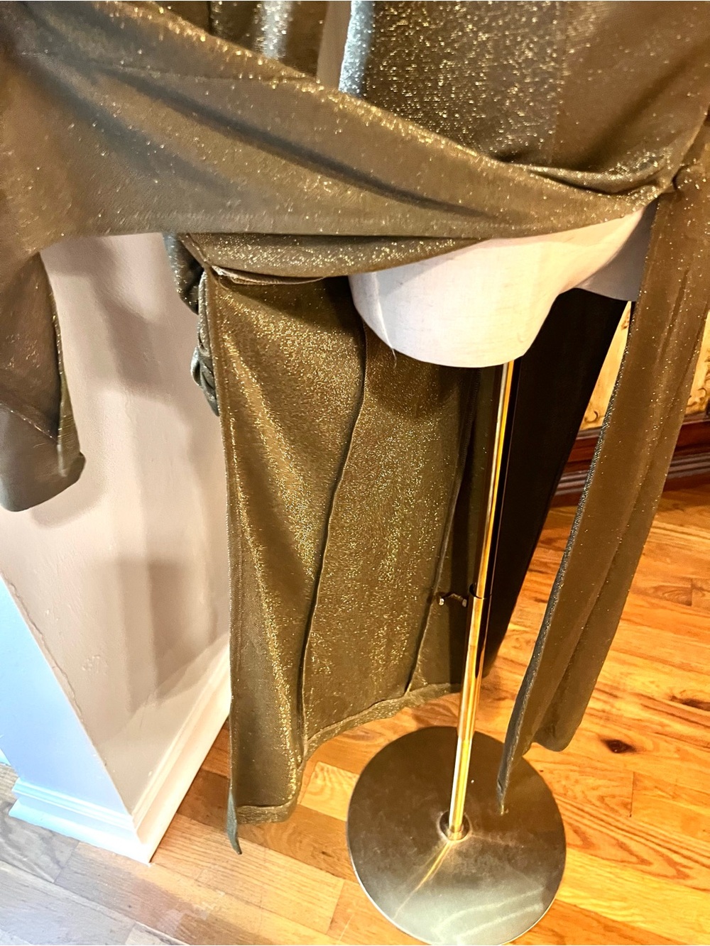 Cache VTG Gold Shimmer Button Front Duster Jacket Leopard Party Layer Size 10 - Picture 8 of 14